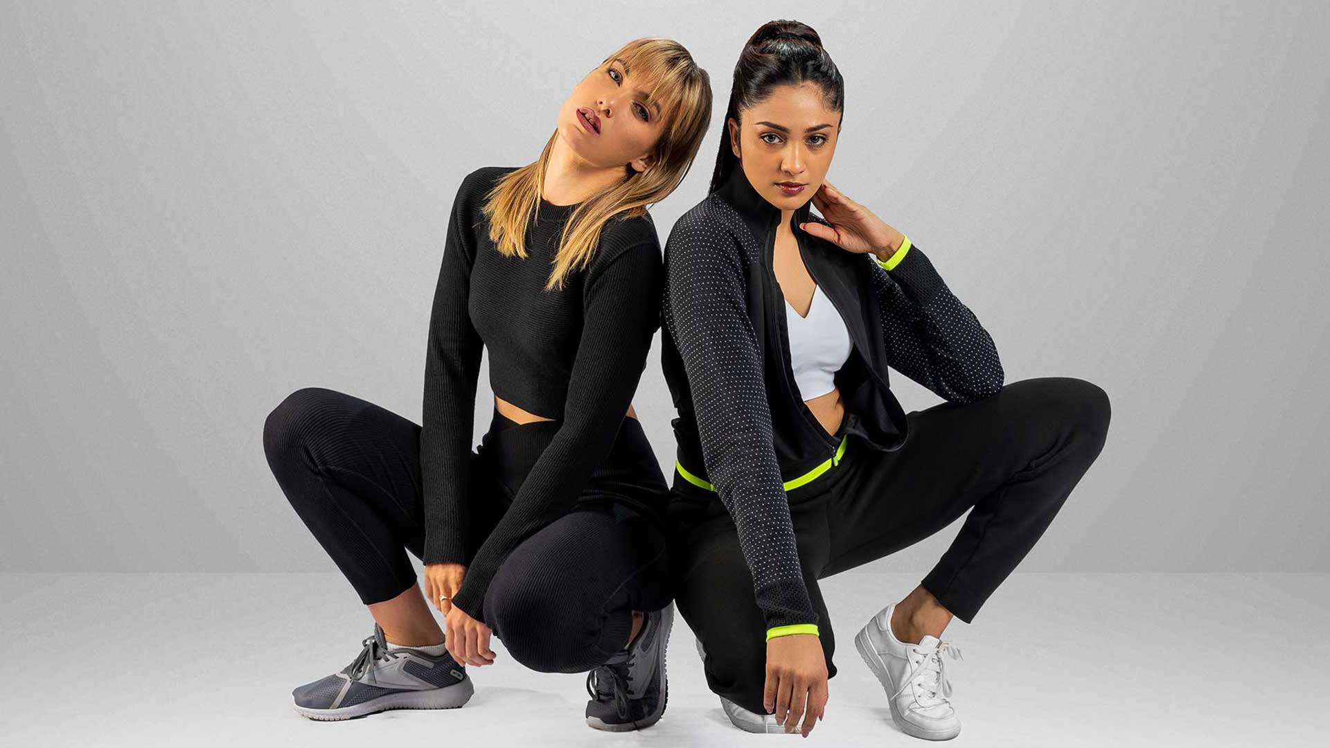 Girls posing in Gymwear